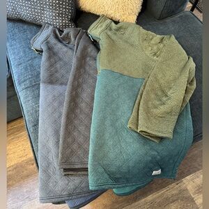 Eddie Bauer Green and Gray quarter zip.